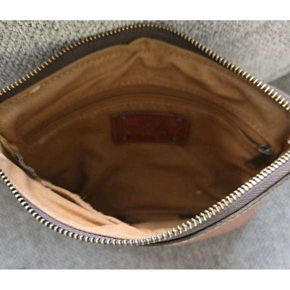Patricia Nash‎ Cassini Wristlet Brown Leather 8x6 Vtg